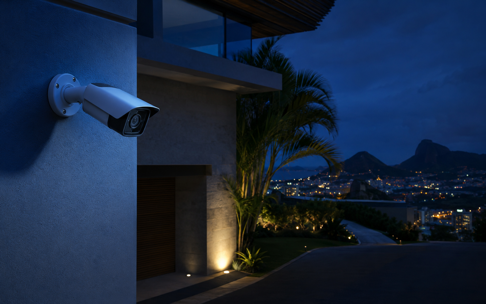 Câmera de segurança instalada em uma residência no Rio de Janeiro